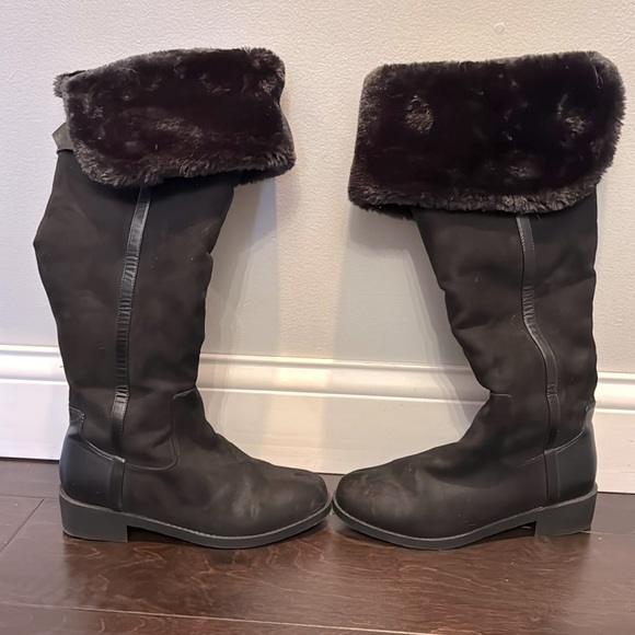 H&M tall black fur lined boots NWOT 39 - Picture 1 of 11
